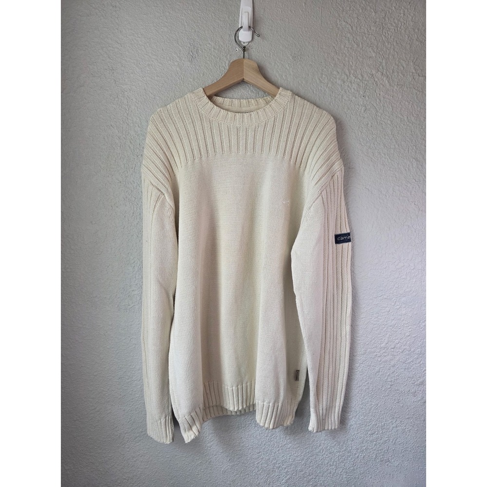 Camel Active 100% Cotton Fisherman Rib Knit Sweater XL Heavy Knit